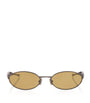 Bottega Veneta Silver Oval Sardine Sunglasses