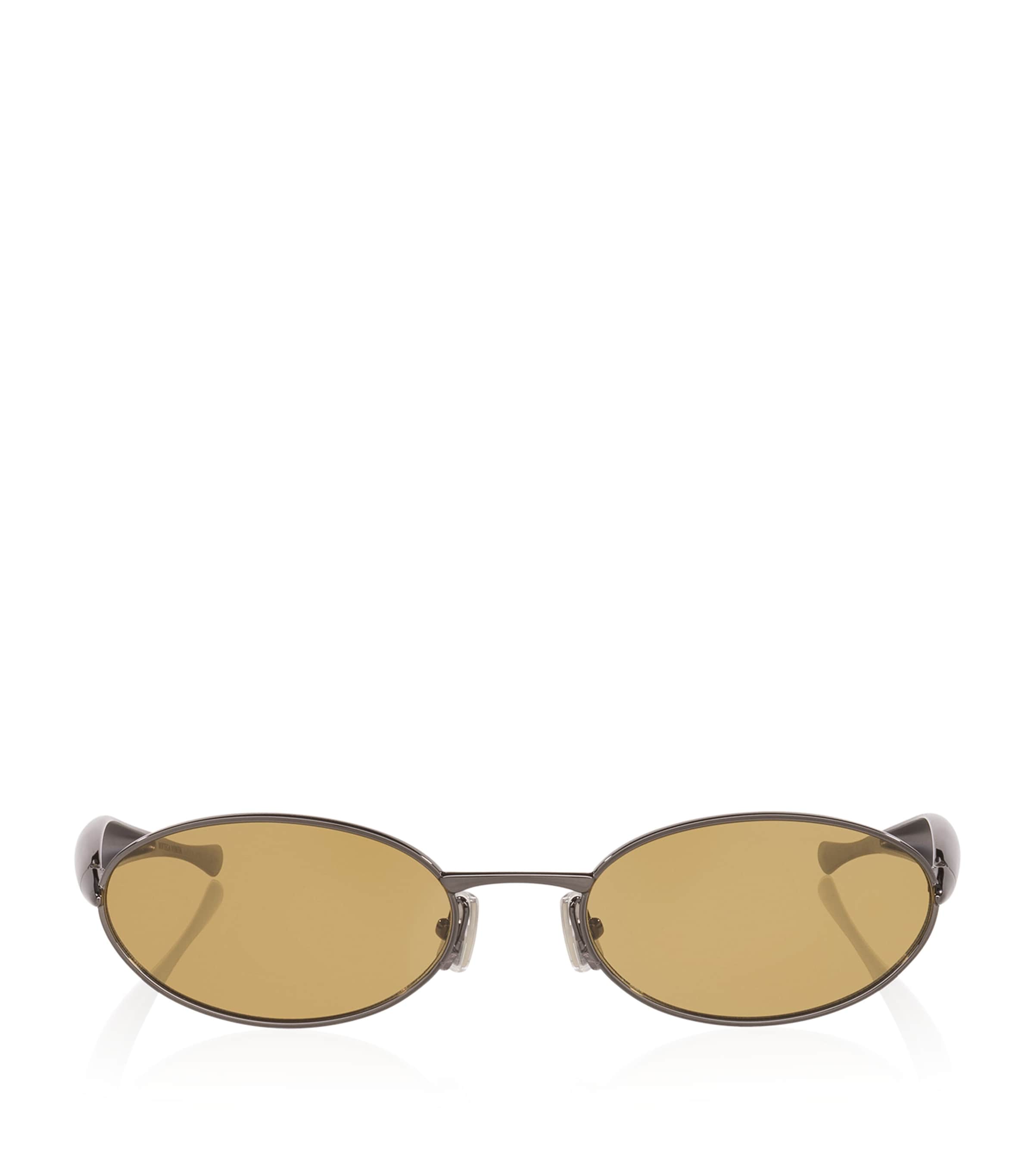 Bottega Veneta Silver Oval Sardine Sunglasses