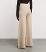 Max Mara Beige Wool-Cashmere Wide-Leg Trousers