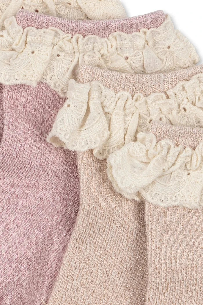Konges Sløjd Çocuk GLITTER FRILL SOCKS 2'li Çorap