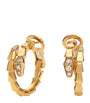 Yellow Gold and Diamond Serpenti Viper Hoop Earrings