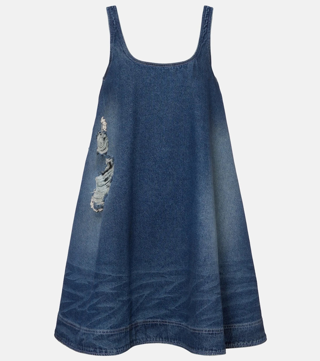 Simone Rocha - Distressed denim minidress