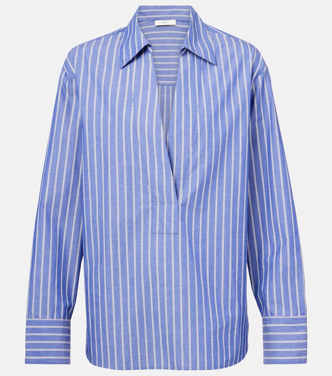 Vince - Striped cotton polo shirt