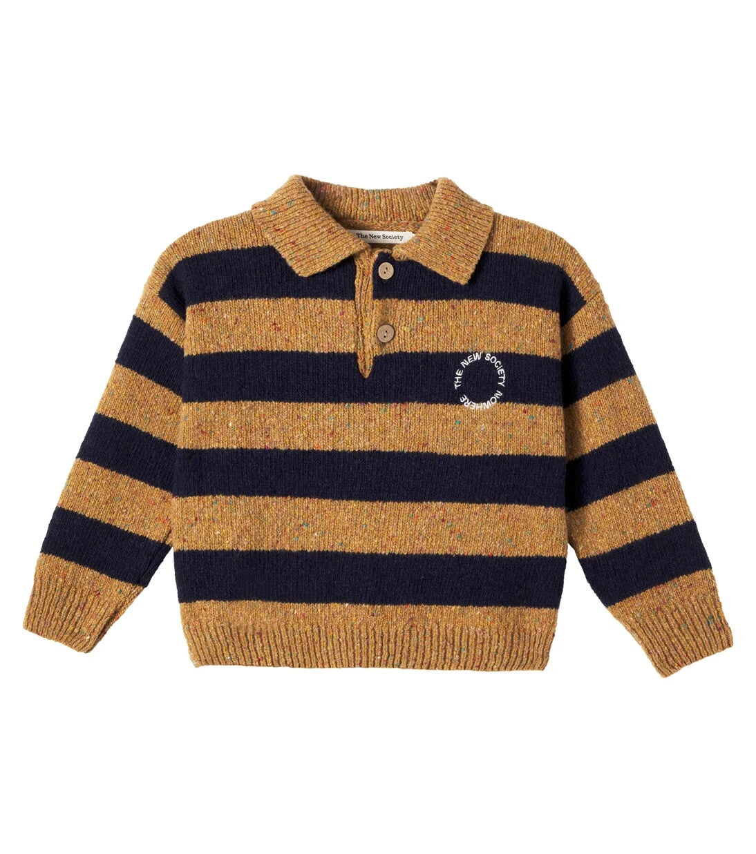 The New Society - Jorge striped wool-blend polo sweater