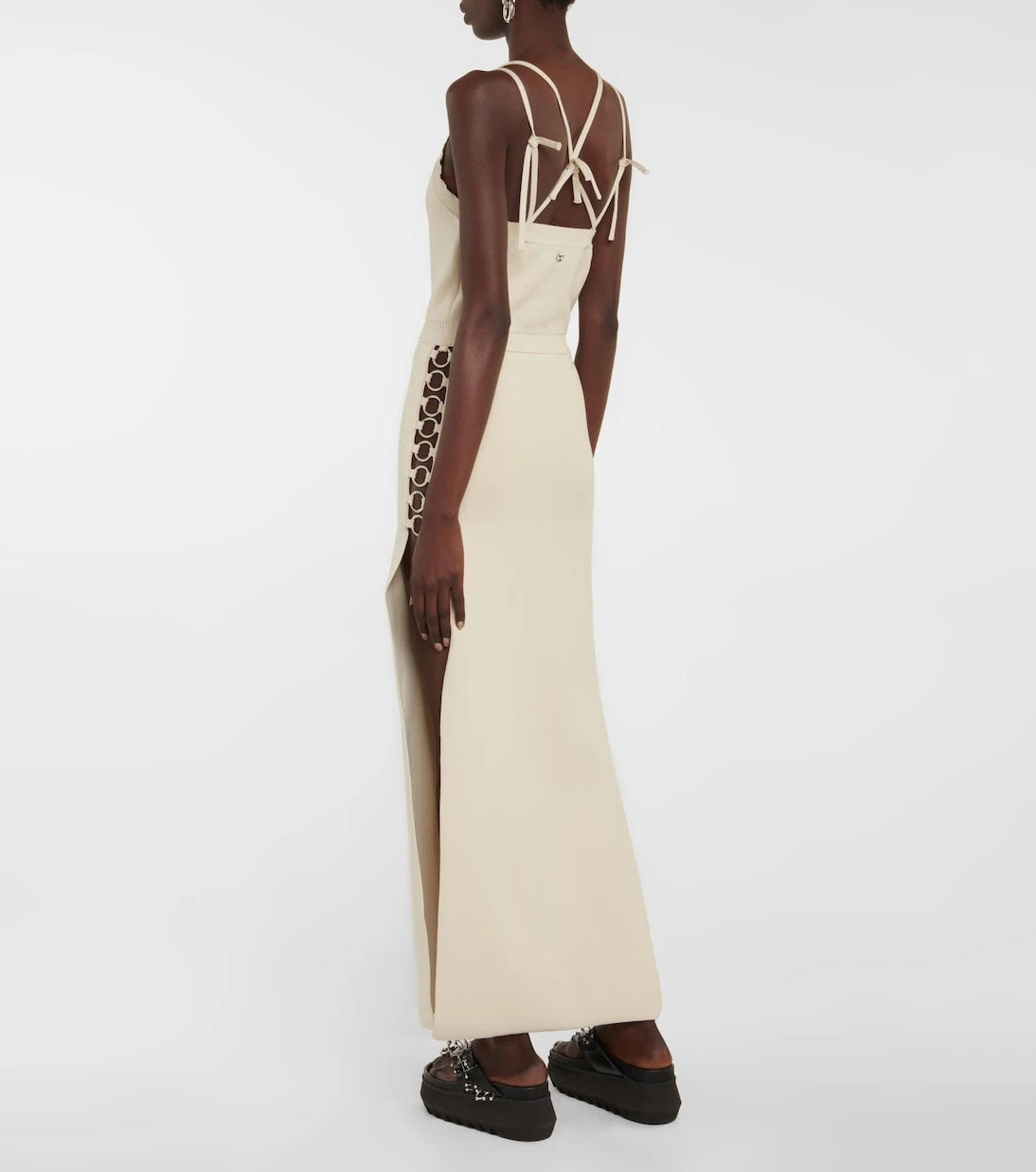 Rabanne - Embellished knit midi dress