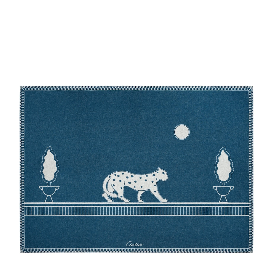 Merino Wool-Cashmere Panthère de Cartier Blanket (190cm x 140cm)