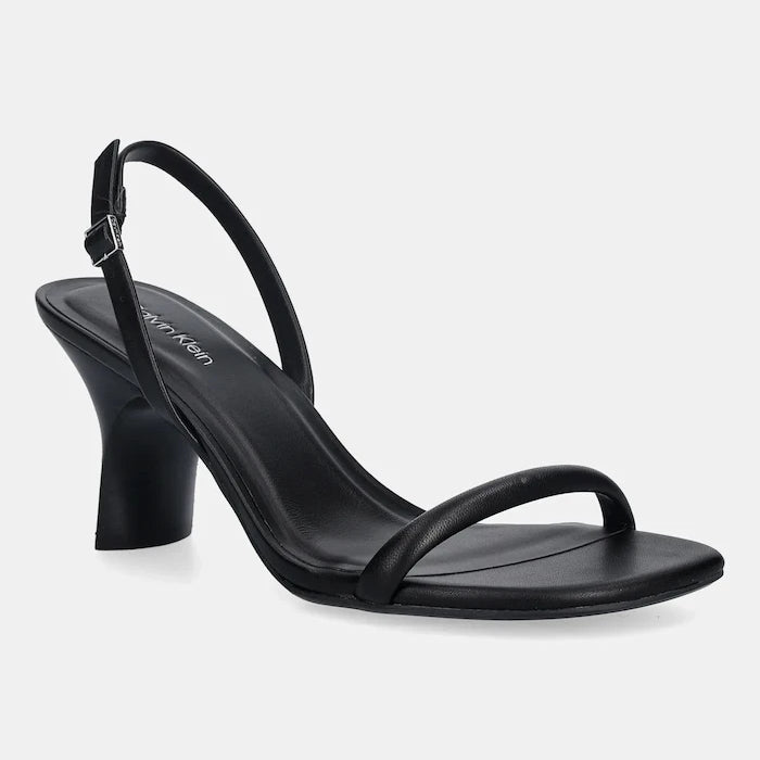 Кожени сандали Calvin Klein SCULPT KITT HEEL STRAPPY LTH