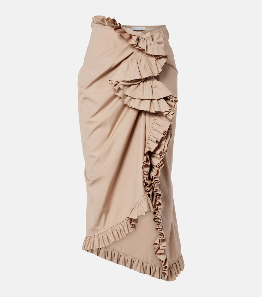 Dries Van Noten - Ruffled draped midi skirt