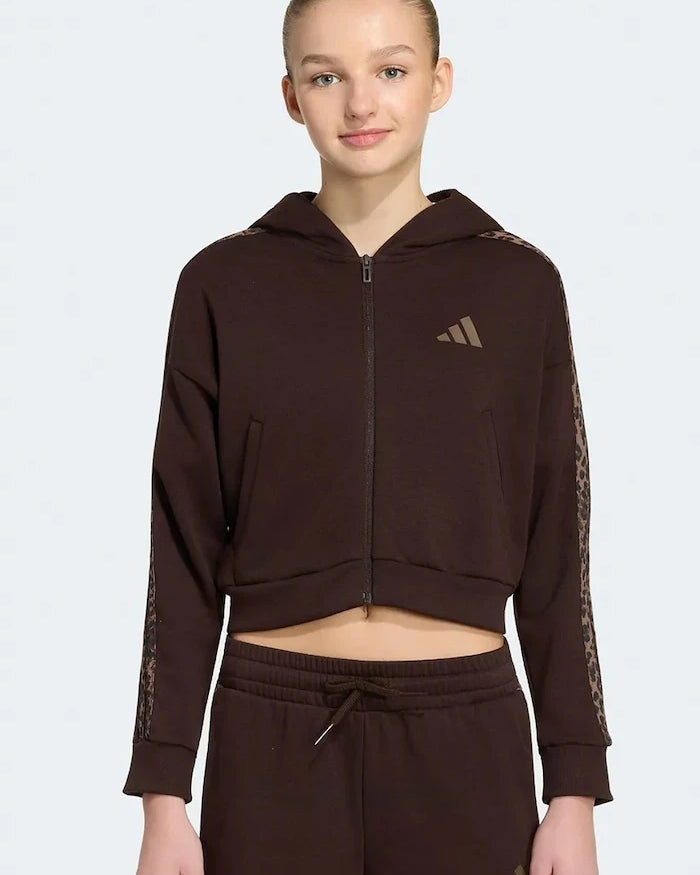 adidas çocuk pamuklu fermuarlı sweatshirt