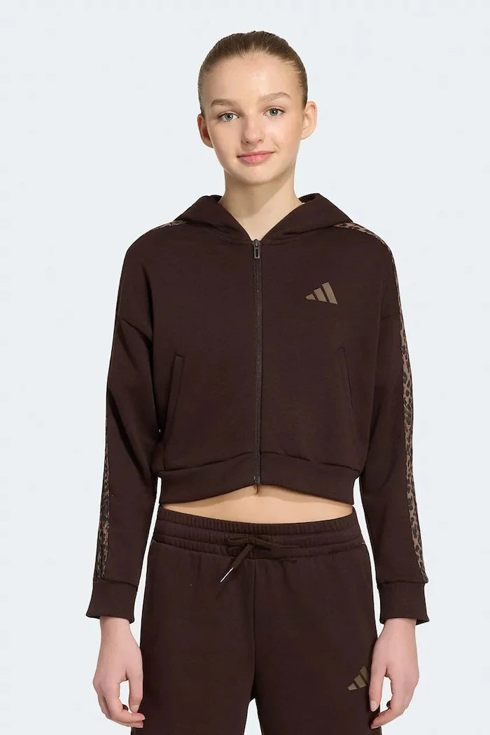adidas çocuk pamuklu fermuarlı sweatshirt