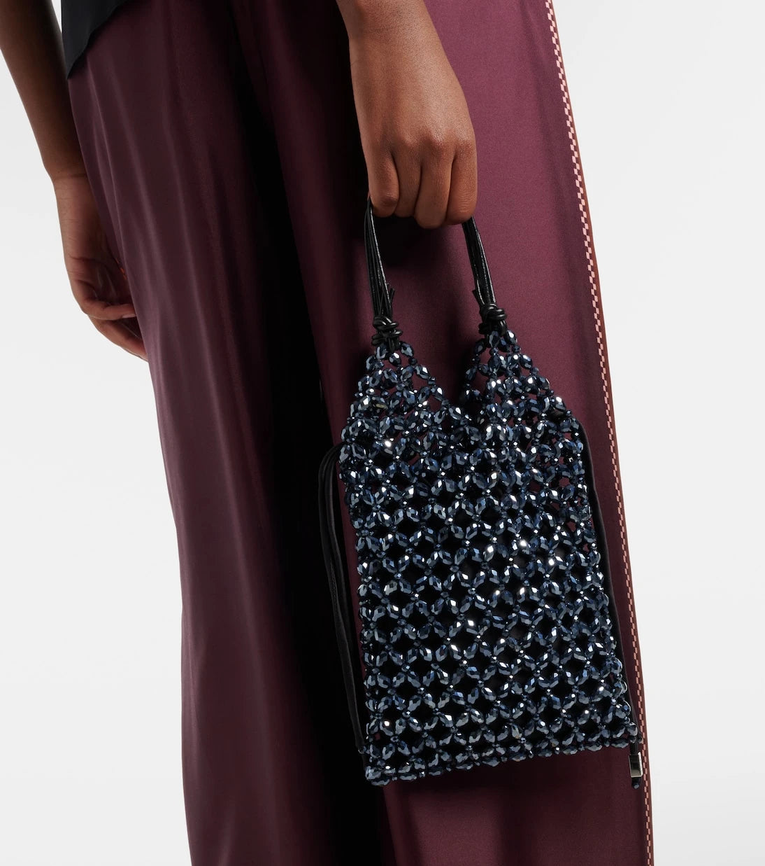 Staud - Karla beaded top-handle bag