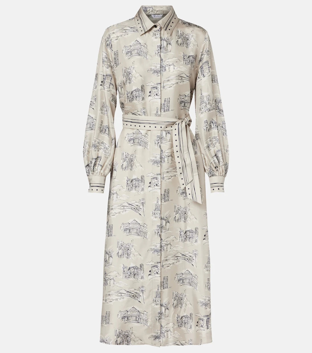 Max Mara - Carbone printed silk midi dress