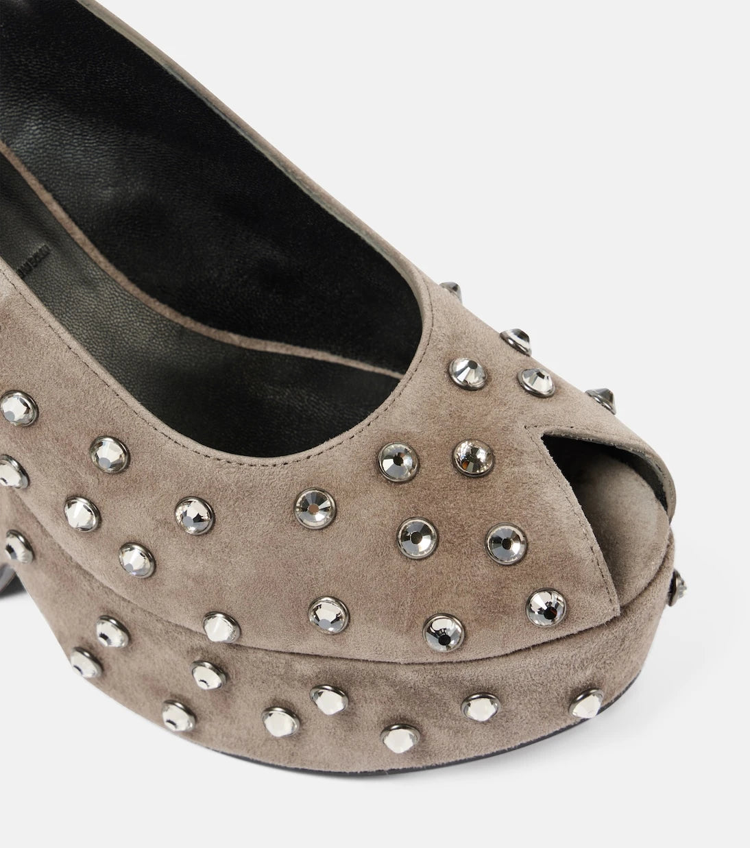 Clergerie - Davina embellished suede peep-toe pumps