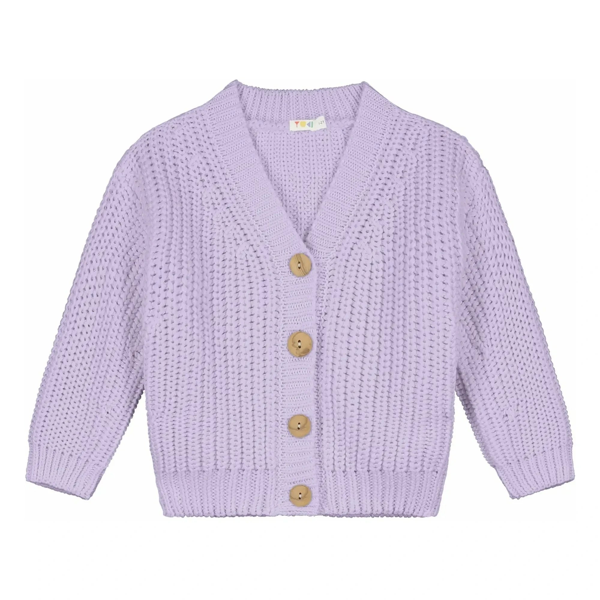 Yuki - Organic Cotton Chunky Cardigan | Lilac