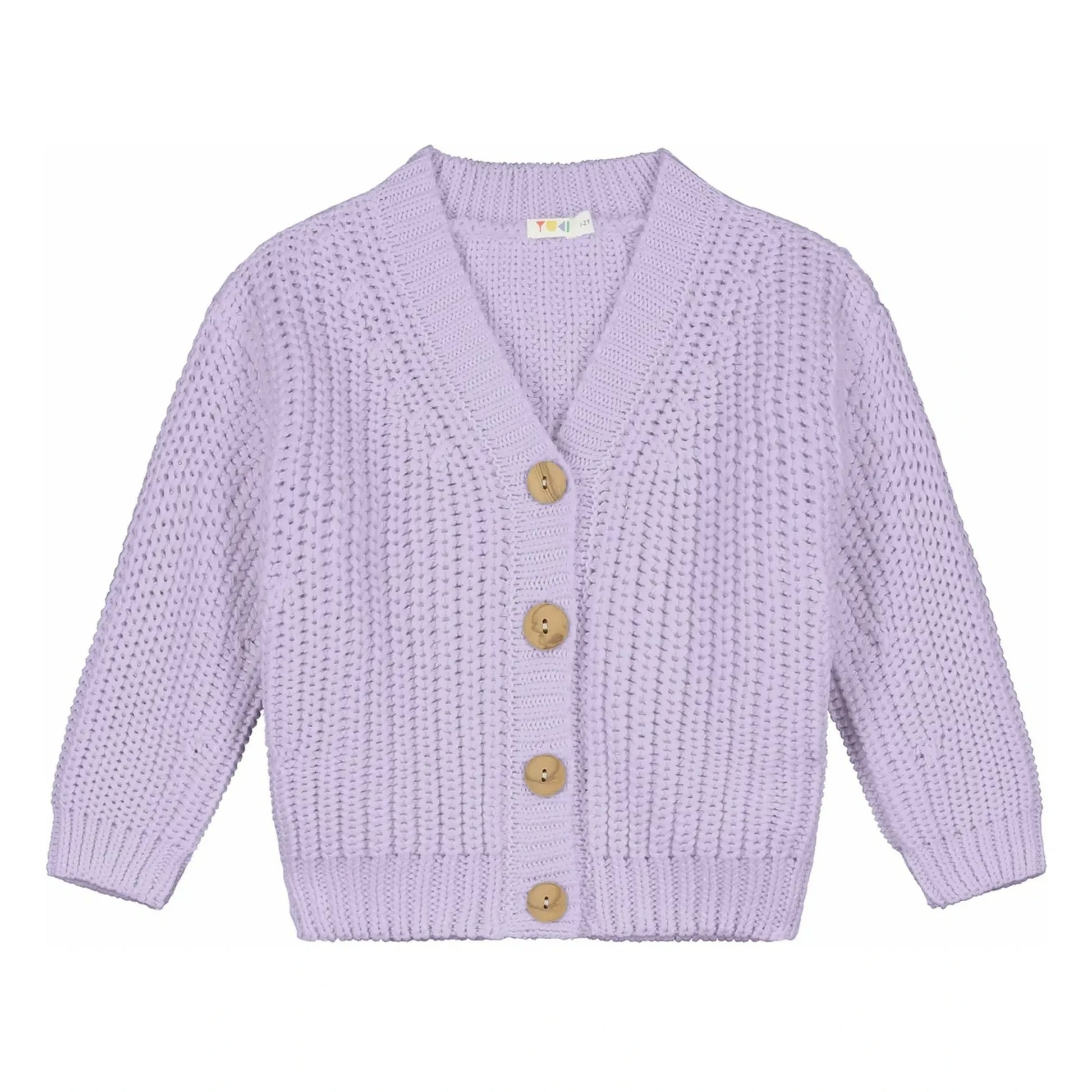 Yuki - Organic Cotton Chunky Cardigan | Lilac