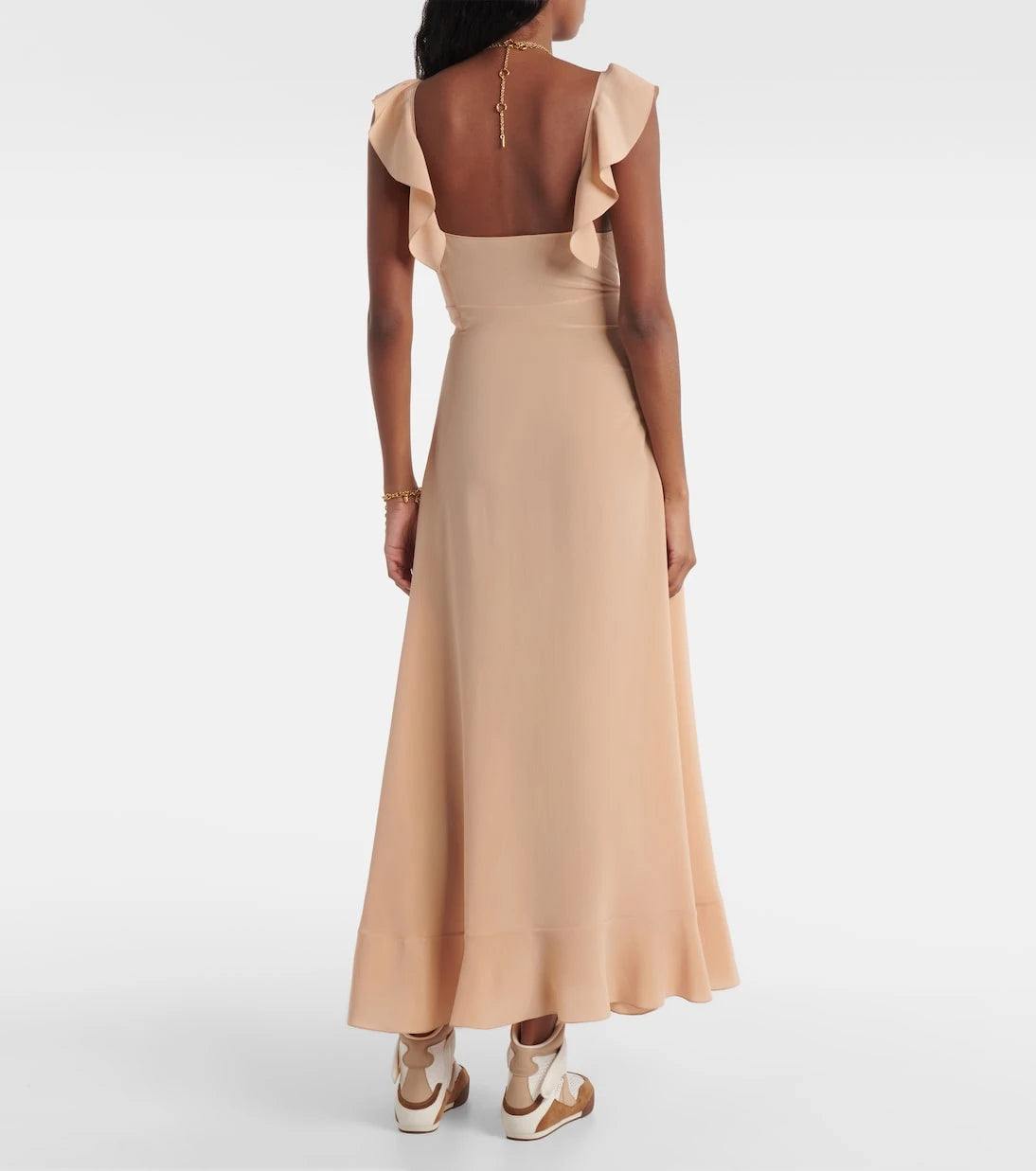 Chloé - Ruffled silk crêpe de chine maxi dress