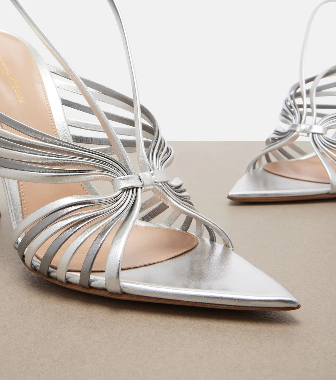Gianvito Rossi - Metallic leather slingback sandals