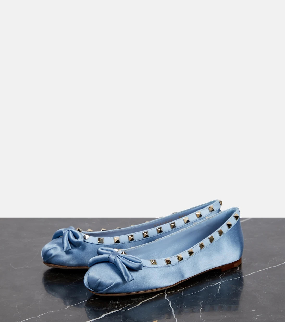 Valentino Garavani - Rockstud satin ballet flats