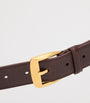 Beige Polished Leather Belt