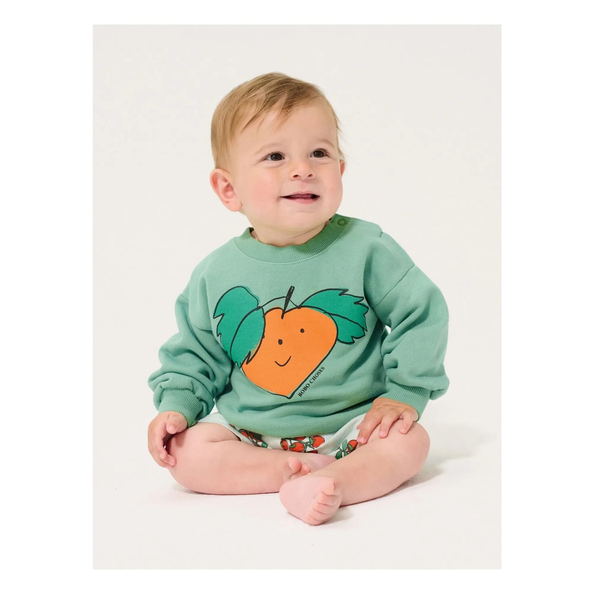 Bobo Choses - Orange organic cotton sweatshirt | Green