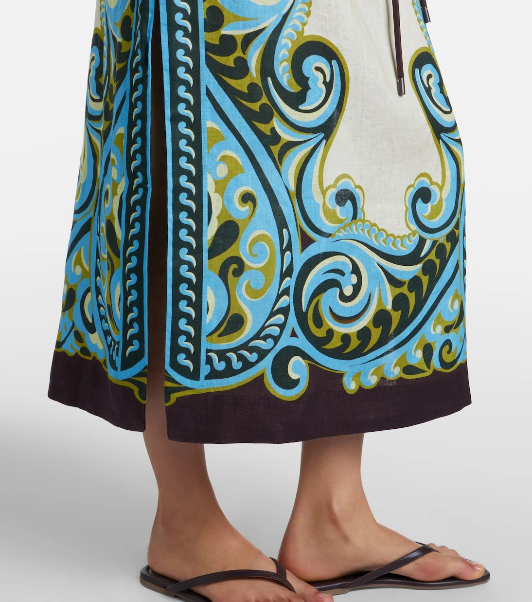 Alémais - Natalia printed linen midi dress