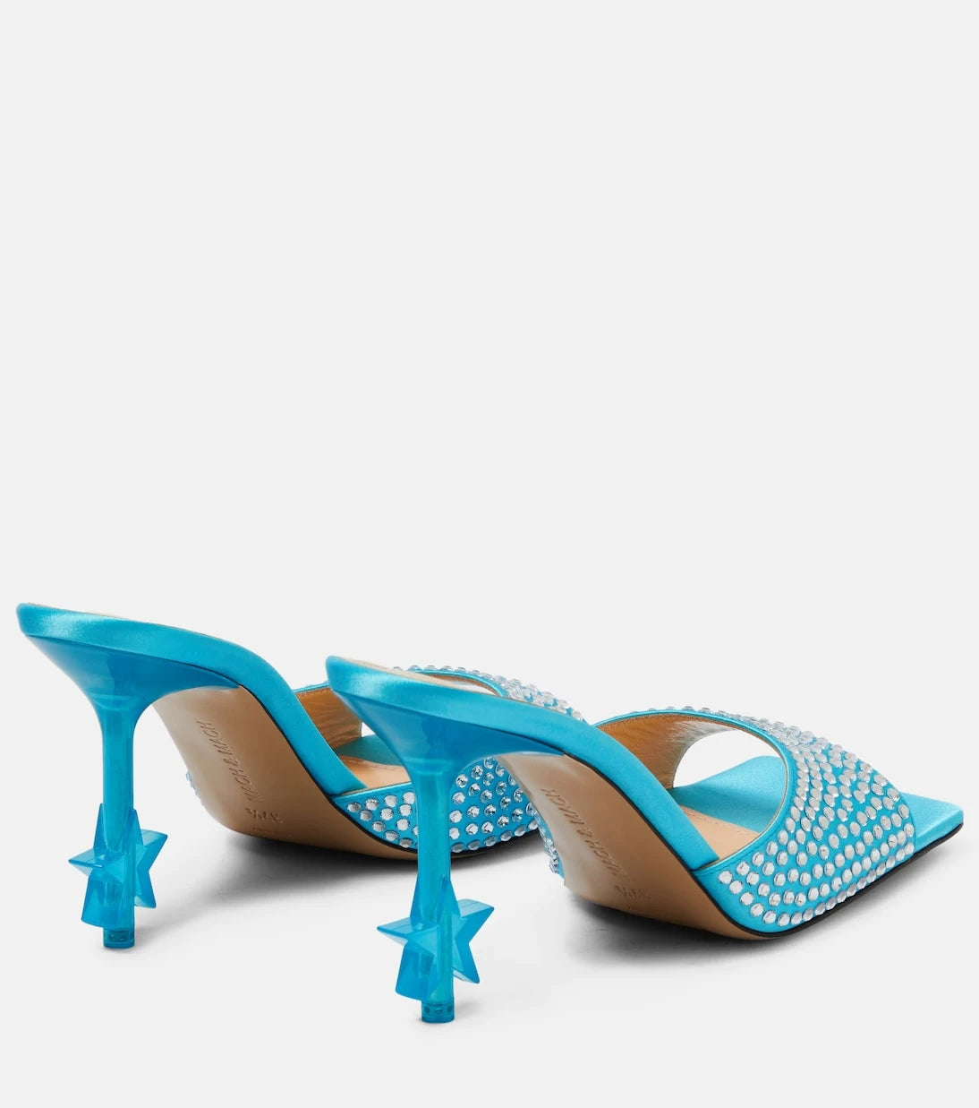 Mach & Mach - Star crystal-embellished satin sandals