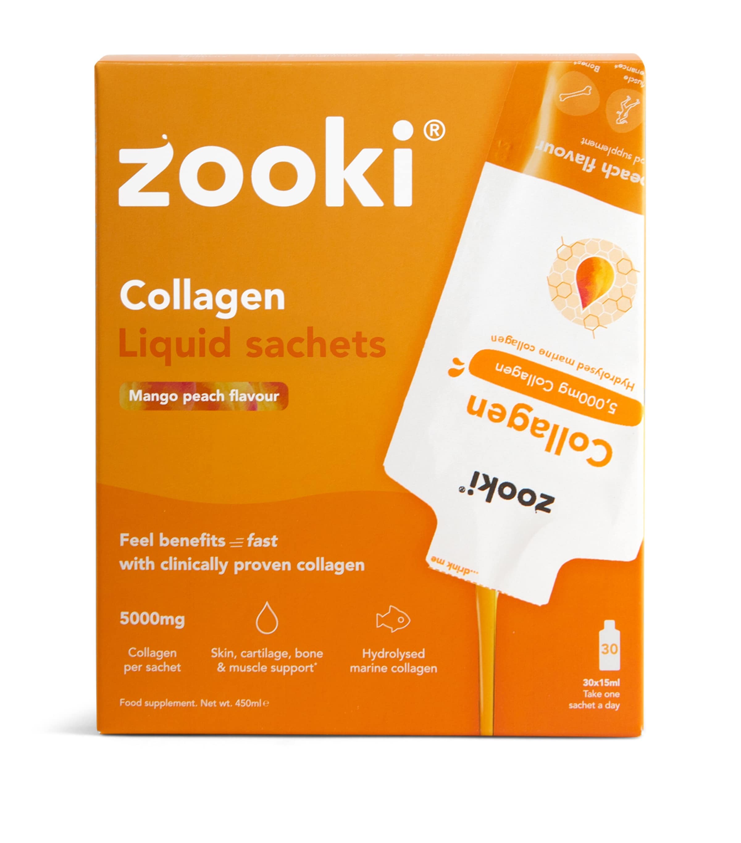 YourZooki Marine Collagen 5000mg Liquid Sachets (Pack of 30)