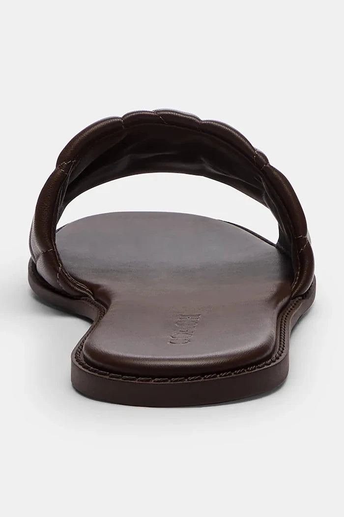 Coach Holly Quilted Leather Sandal kadın deri düz taban terlik