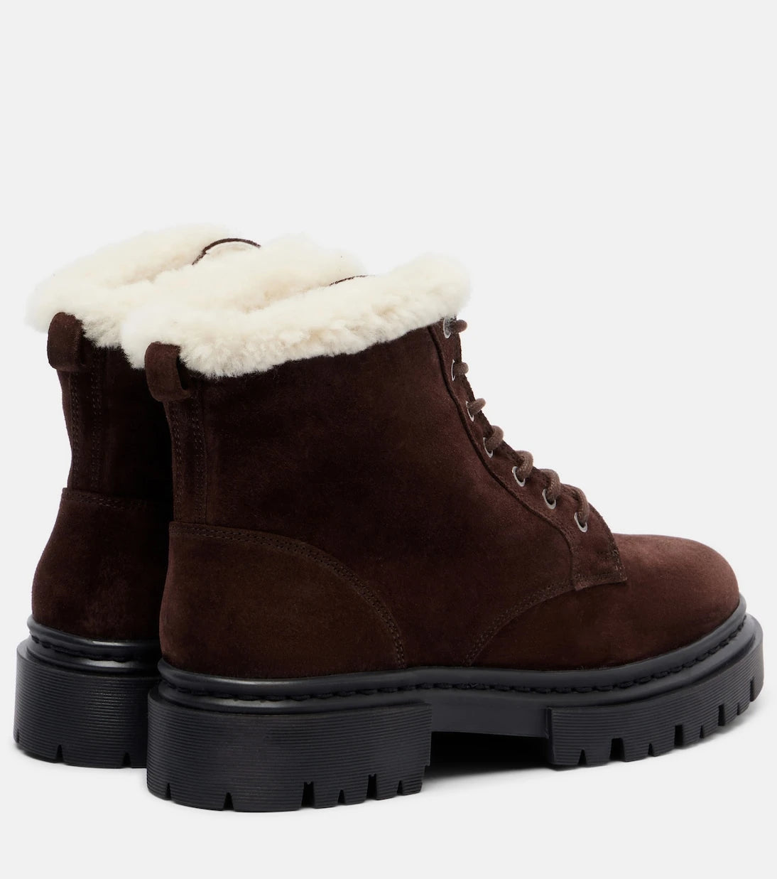 Staud - Henry shearling-lined suede combat boots