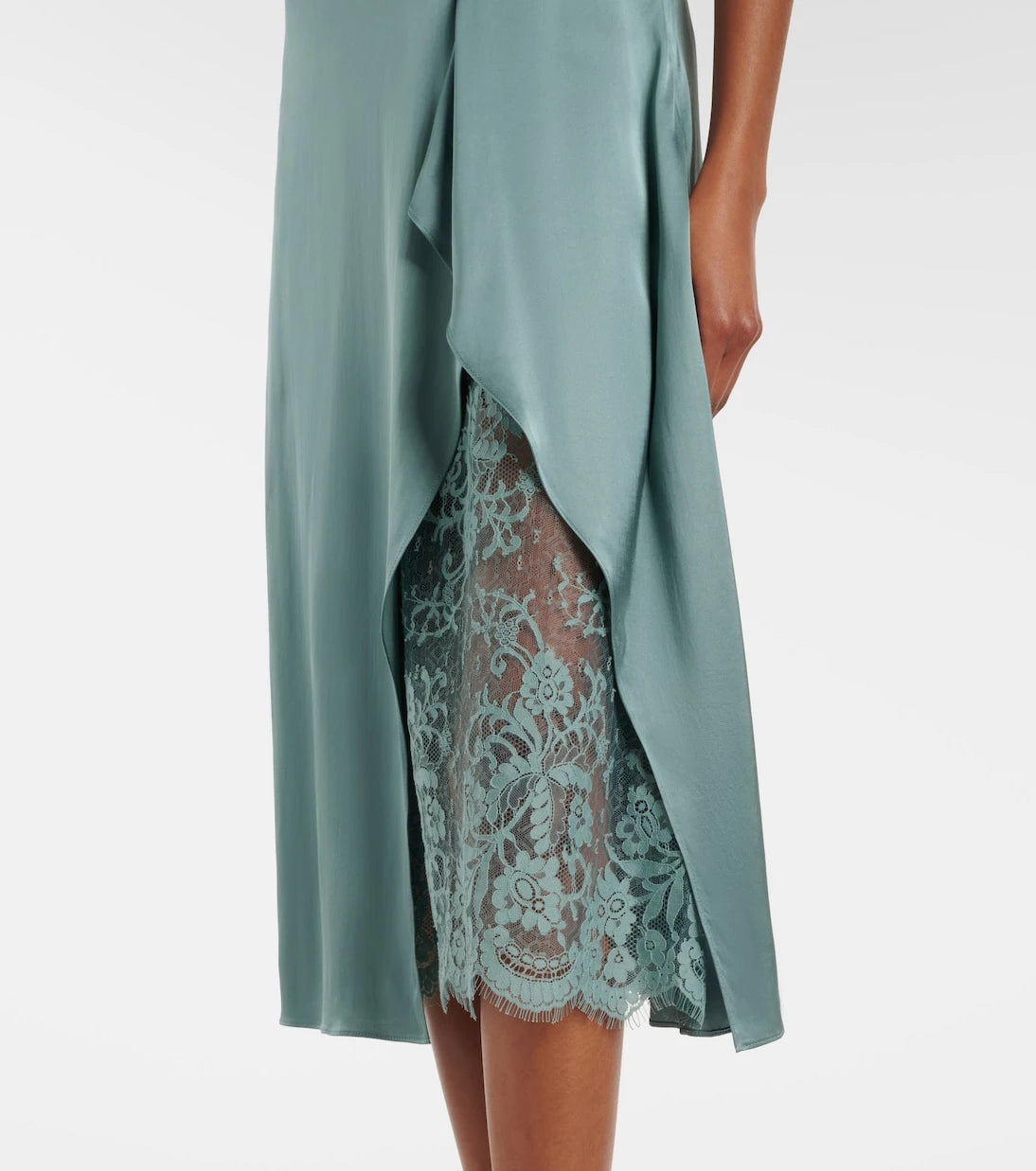 Acne Studios - Lace-trimmed satin slip dress