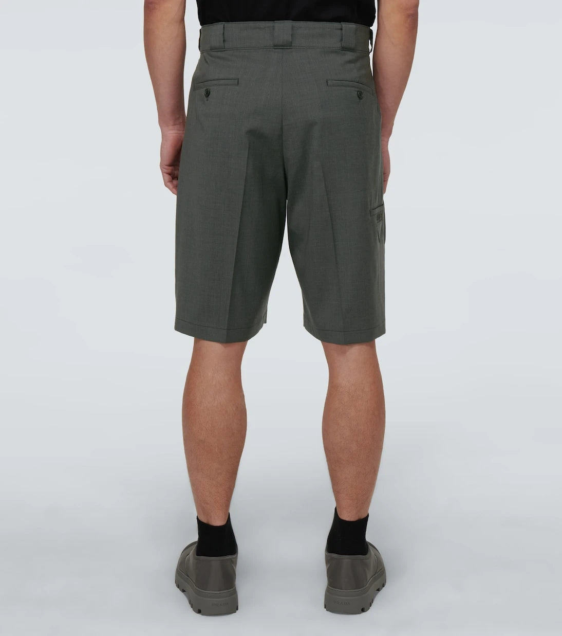 Prada - Tailored wool poplin bermuda shorts