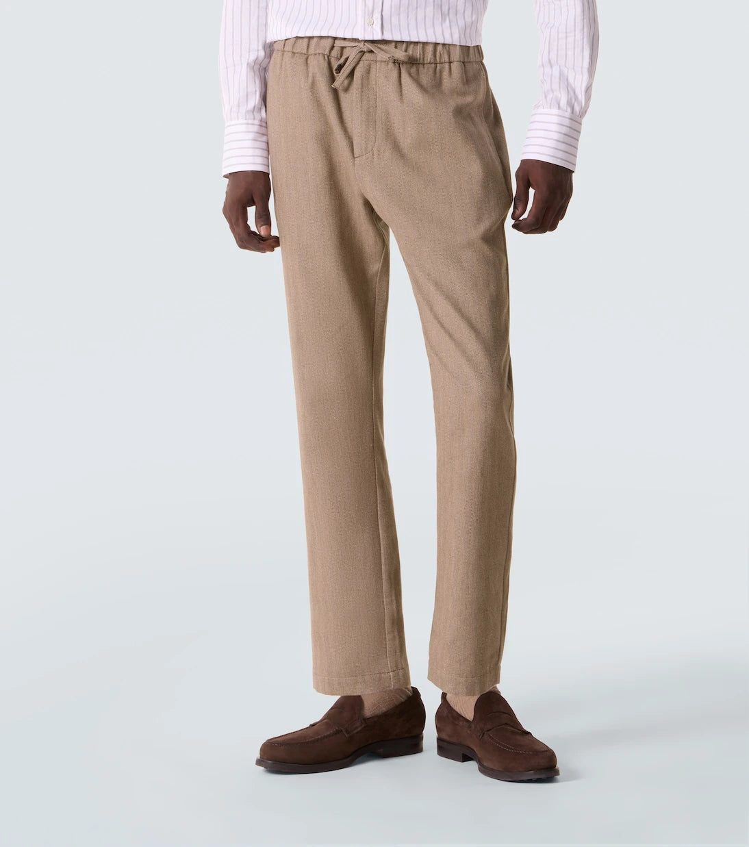 Frescobol Carioca - Oscar herringbone cotton-blend straight pants