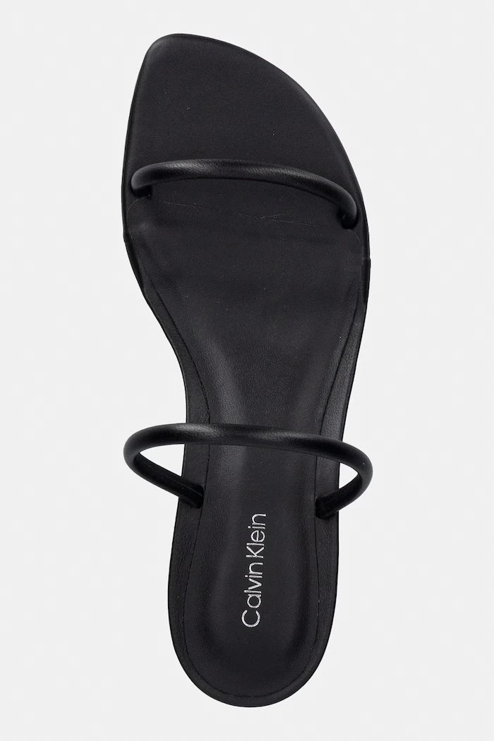 Calvin Klein deri ince topuklu sandalet KITT HEEL SNDL DOUBLE STRAP LTH