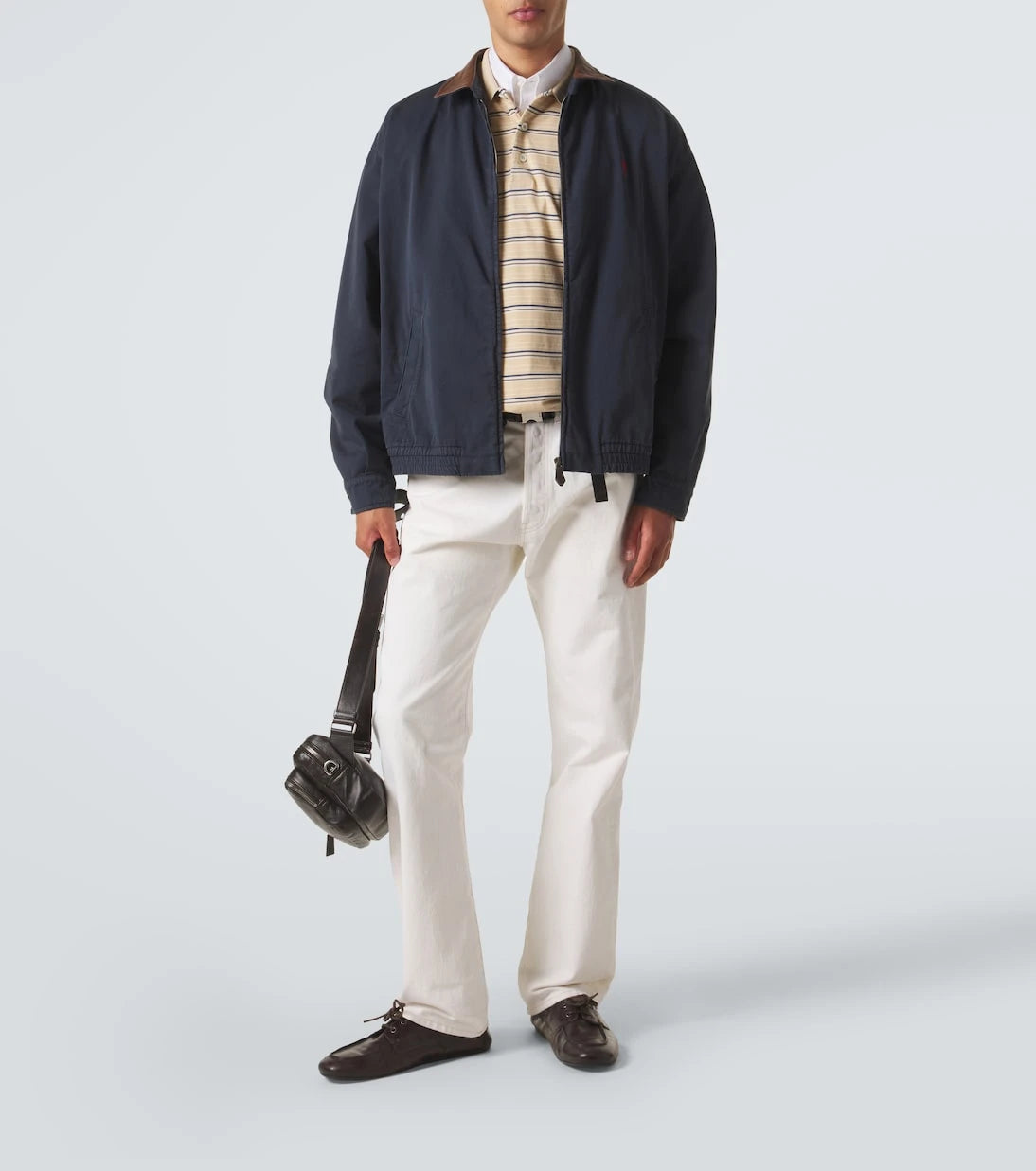 Prada - Leather-trimmed cotton canvas blouson jacket