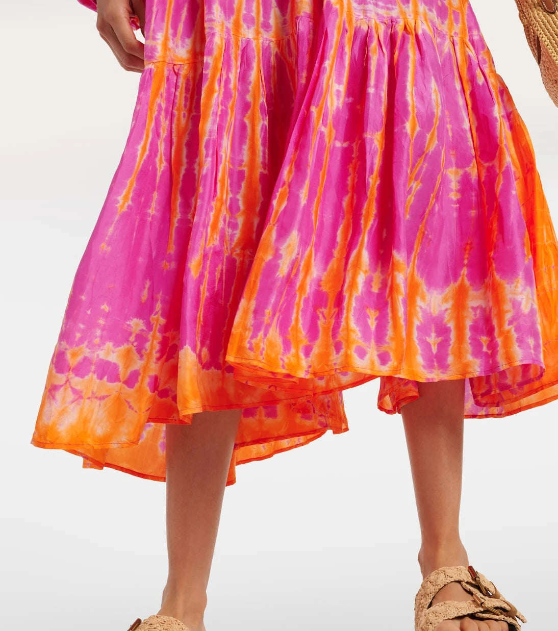 Anna Kosturova - Amelia tie-dye tiered silk midi dress