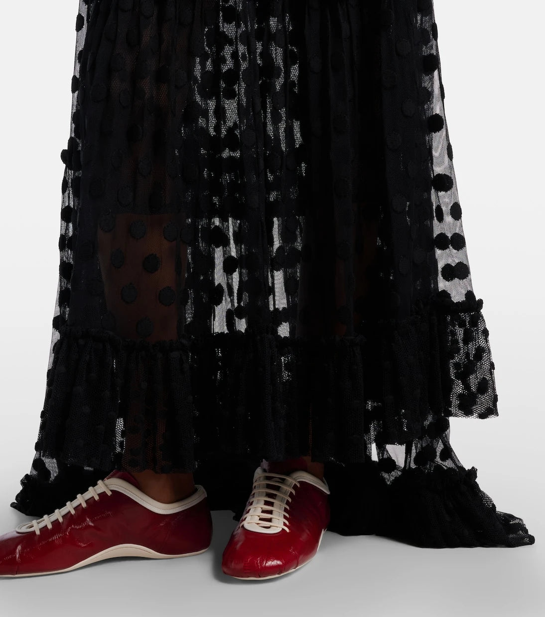 Dries Van Noten - Polka-dot asymmetric cotton-blend maxi skirt