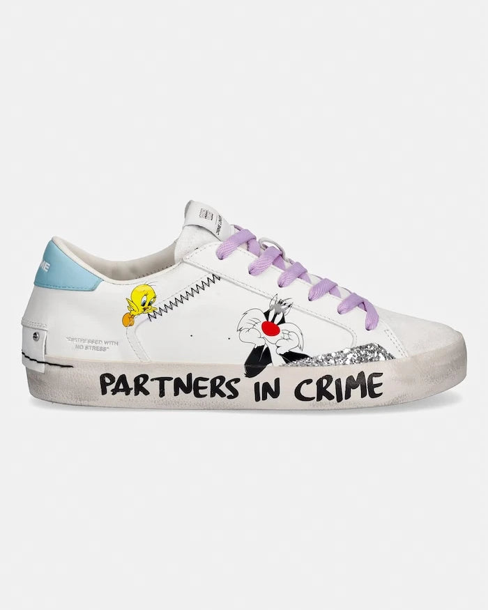 Crime London DISTRESSED kadın deri spor ayakkabı
