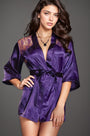 Satin Robe with Lace