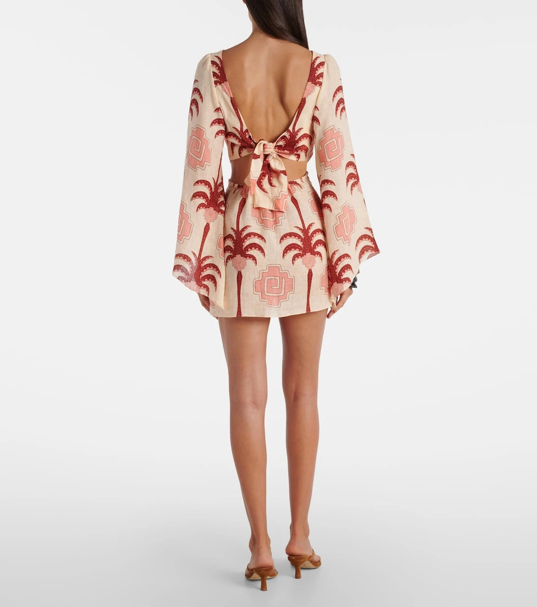 Johanna Ortiz - Cutout printed linen minidress