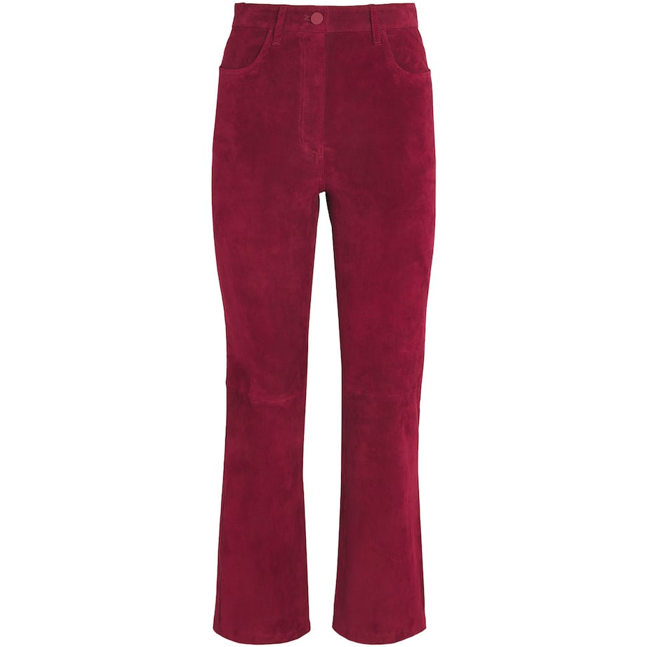Red Suede Duke Stretch Slim Trousers