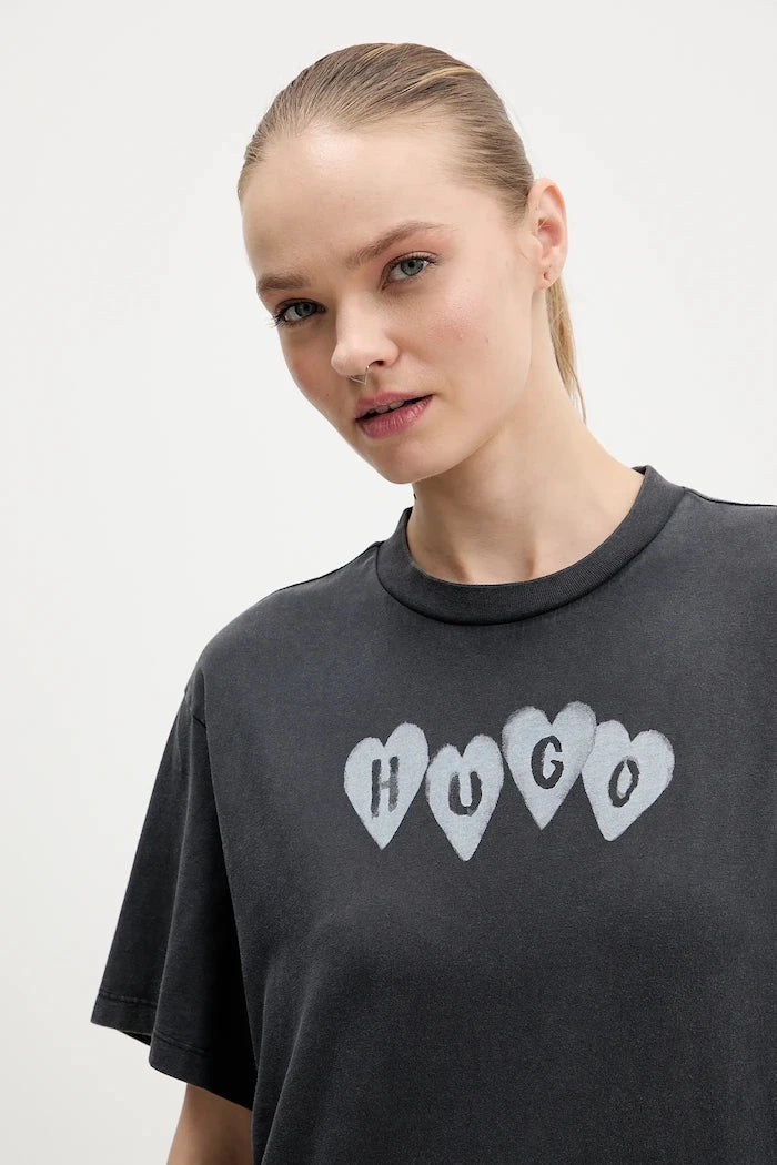 Памучна тениска HUGO Vintage Tee_22