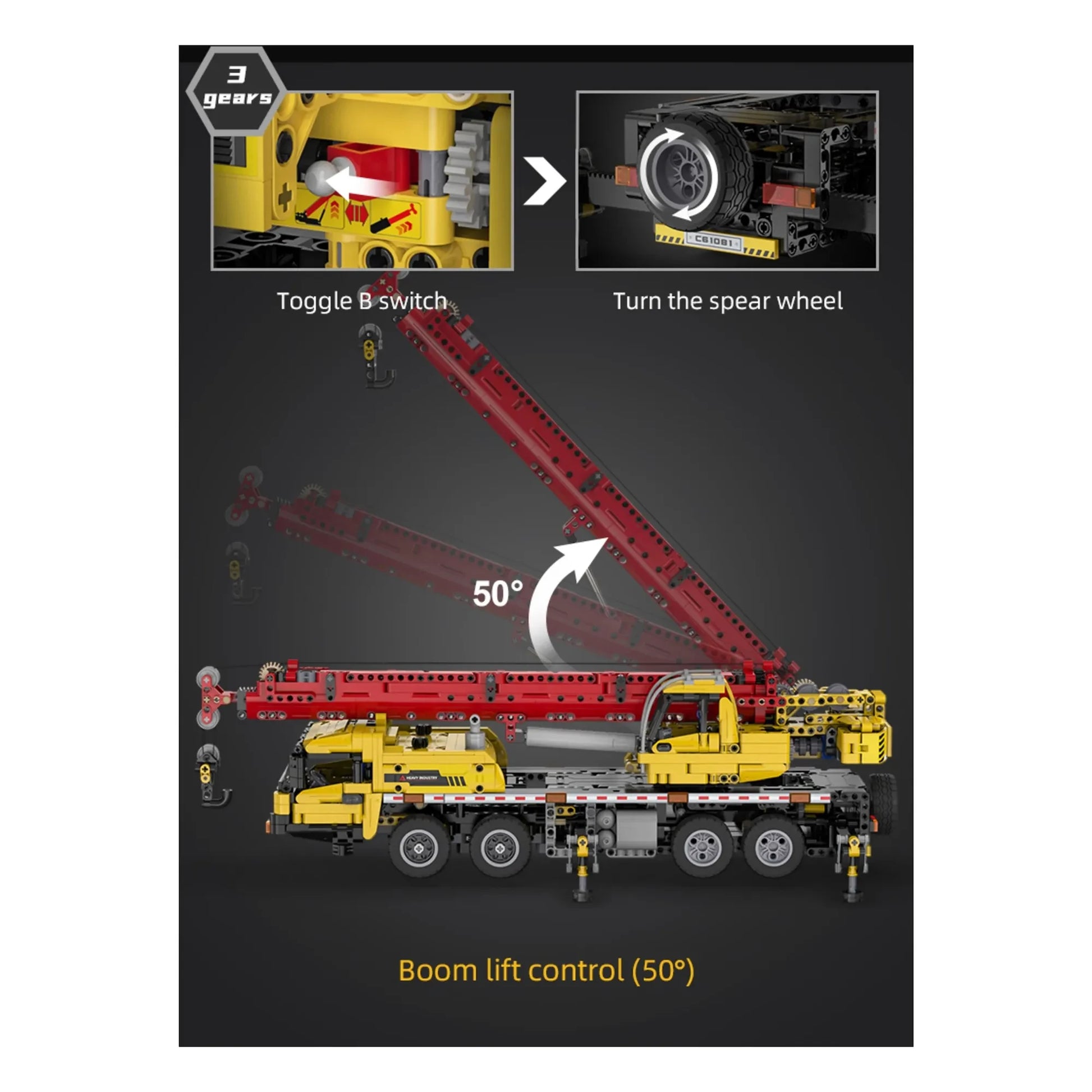 Cada - Construction kit Multi-purpose crane truck - 1,831 parts