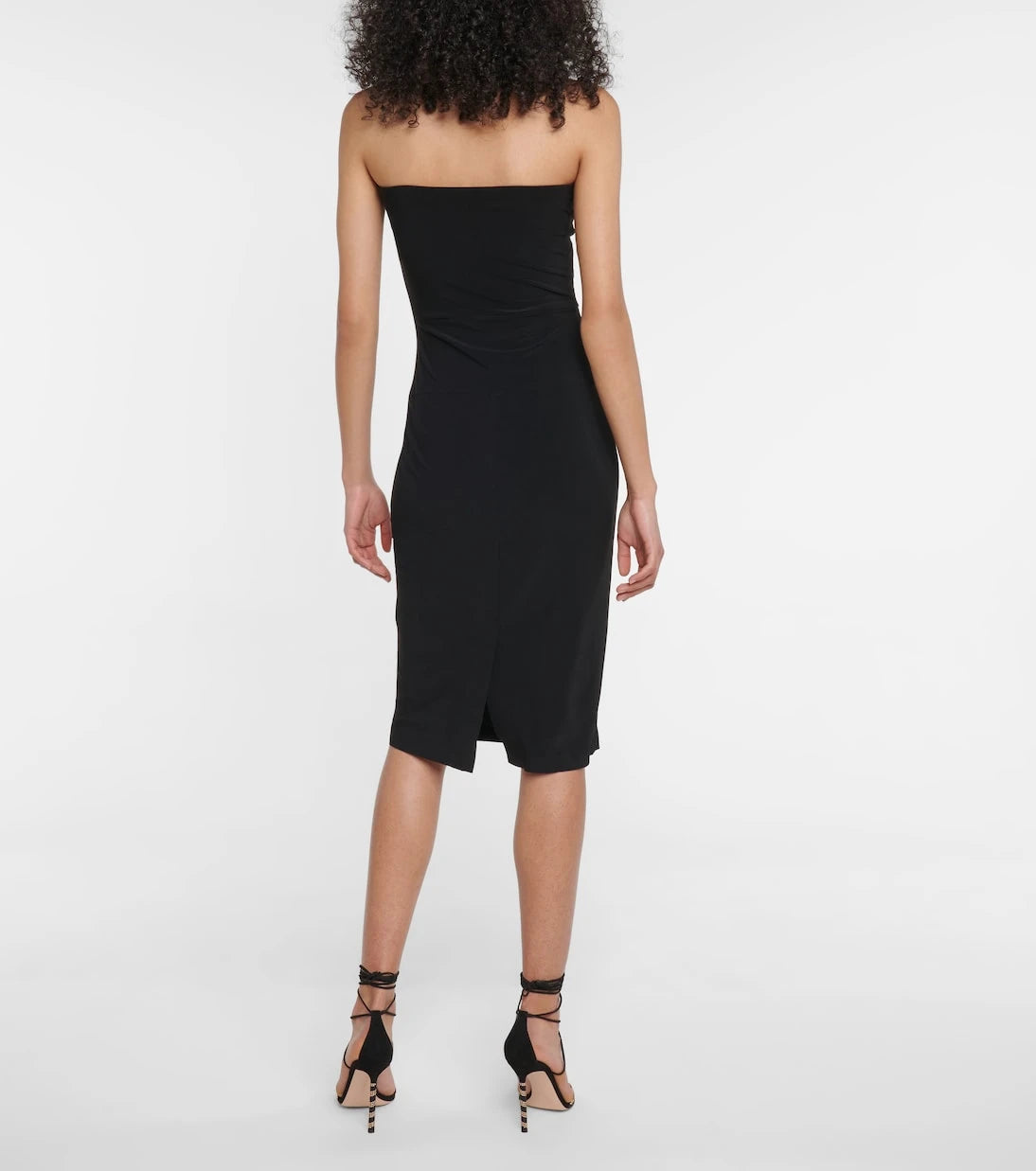 Norma Kamali - Strapless jersey-blend midi dress