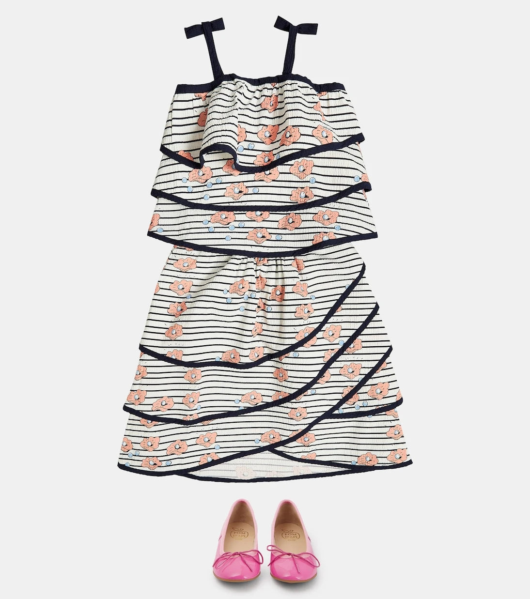 Mini Rodini - Striped cotton tiered top