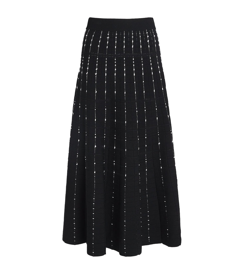 Multi Fragmented Stripes Midi Skirt