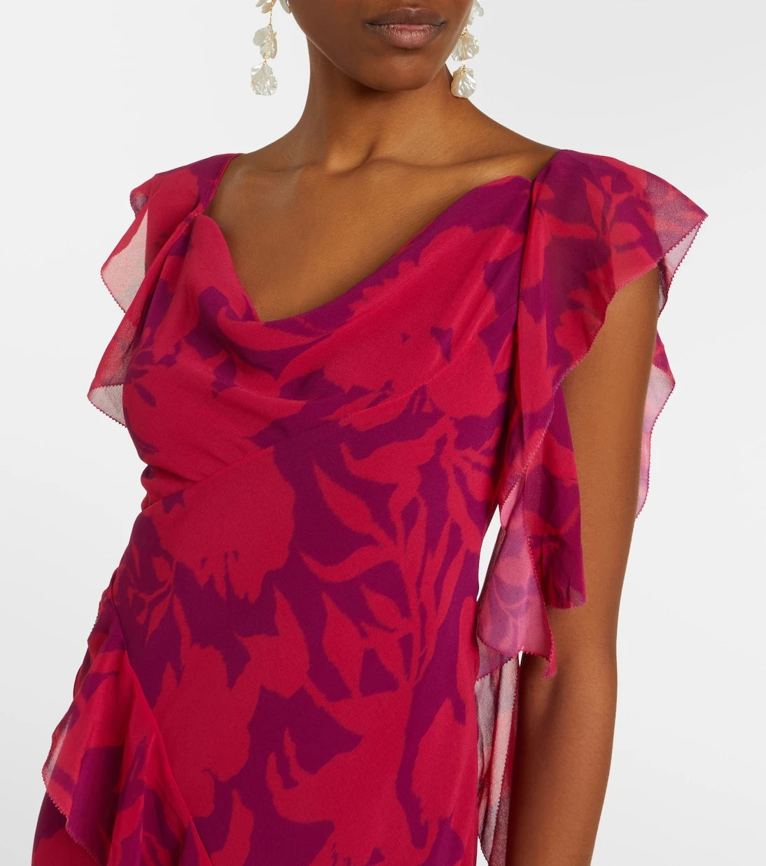 Self-Portrait - Ruffled floral maxi dress