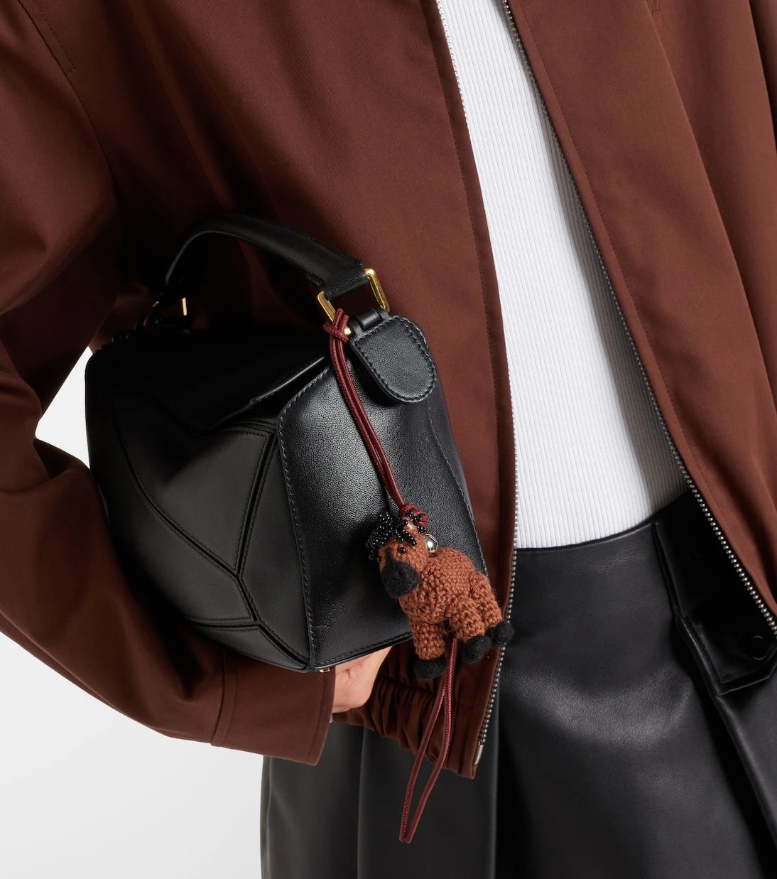 Loewe - Horse beaded leather-trimmed wool bag charm