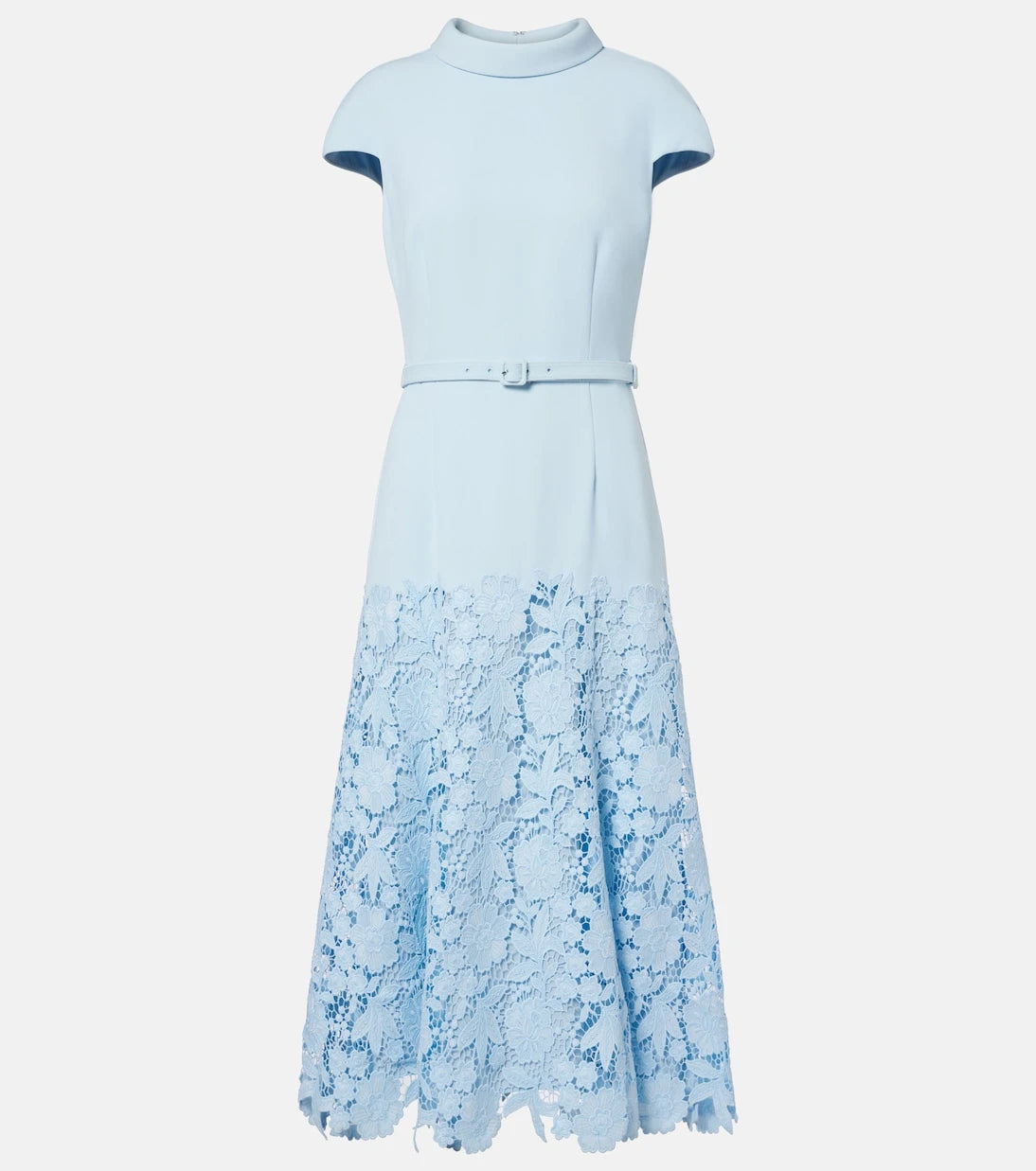 Self-Portrait - Belted lace midi dress