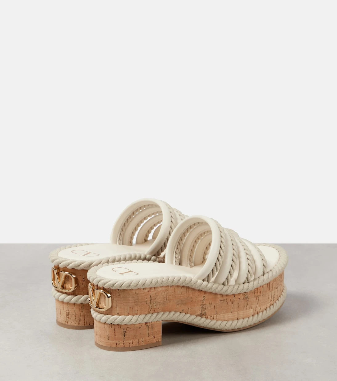Valentino Garavani - VLogo Summerblocks leather platform mules