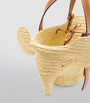 LOEWE Beige Small Woven Elephant Basket Tote Bag